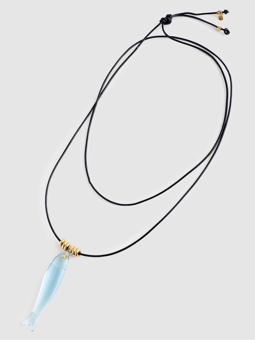 NWT MADEWELL Fish Charm Leather Cord Necklace - Picture 3 of 7